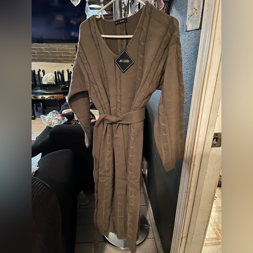 Dark grey woven dresses